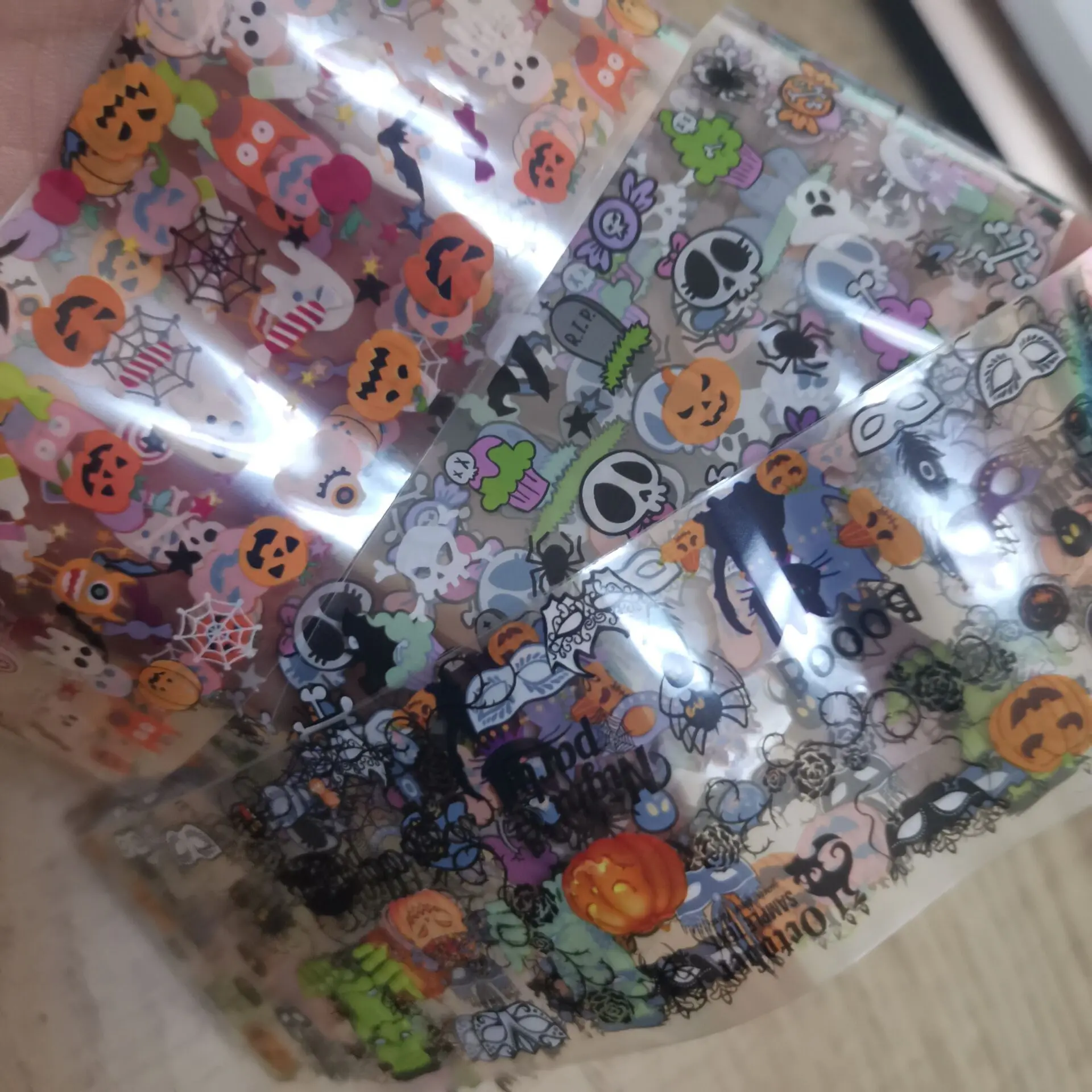 NEW-10pcs/box halloween foil Decorations for Nails Mix Colorful Transfer Nail Foil Sticker Skull/pumpkin/carriage Adhesive Paper
NEW-10pcs/box halloween foil Decorations for Nails Mix Colorful Transfer Nail Foil Sticker Skull/pumpkin/carriage Adhesive Paper