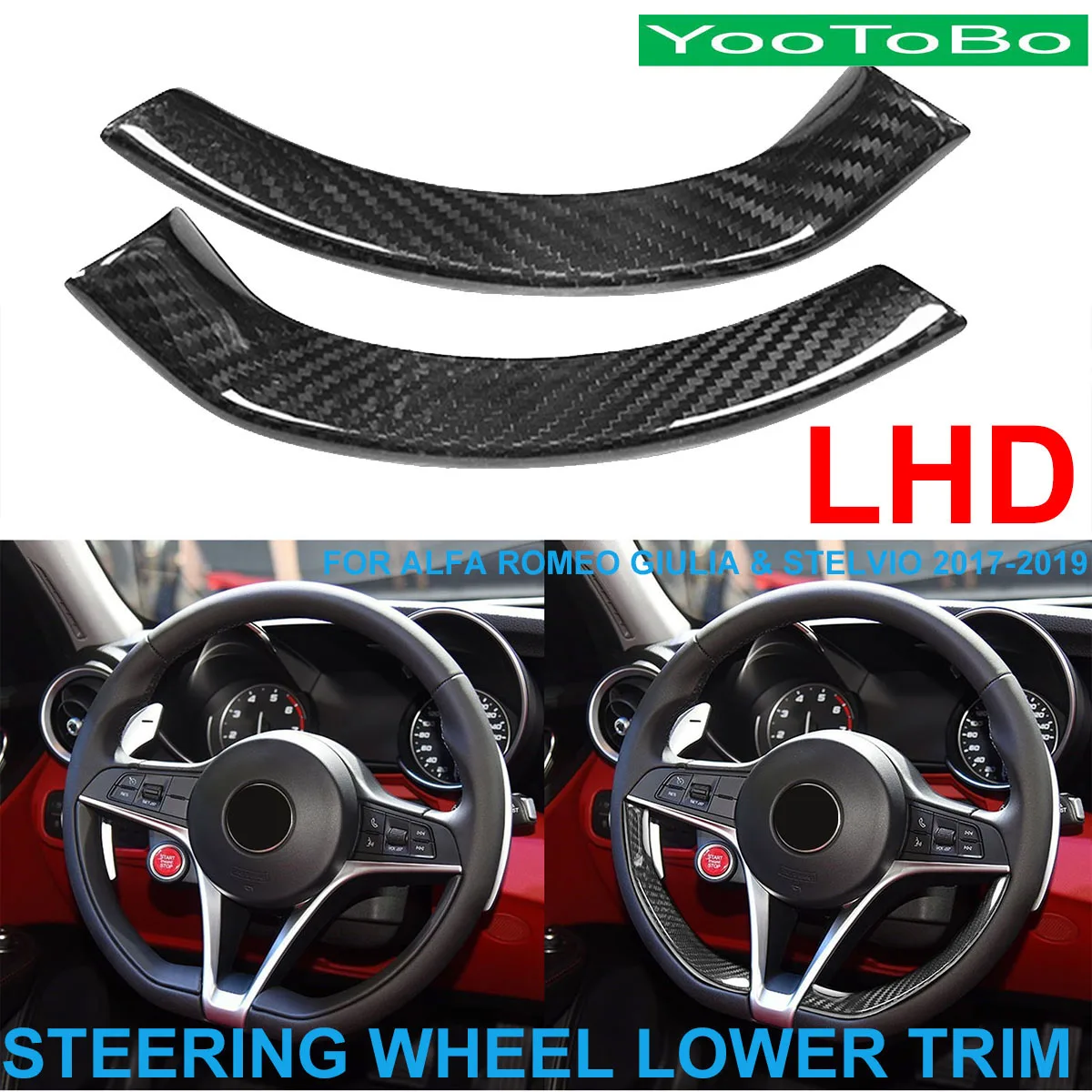 LHD Car Styling Real Dry Carbon Fiber Steering Wheel Lower Position Trim Cover Sticker For Alfa Romeo Giulia Stelvio 2017-2019
LHD Car Styling Real Dry Carbon Fiber Steering Wheel Lower Position Trim Cover Sticker For Alfa Romeo Giulia Stelvio 2017-2019