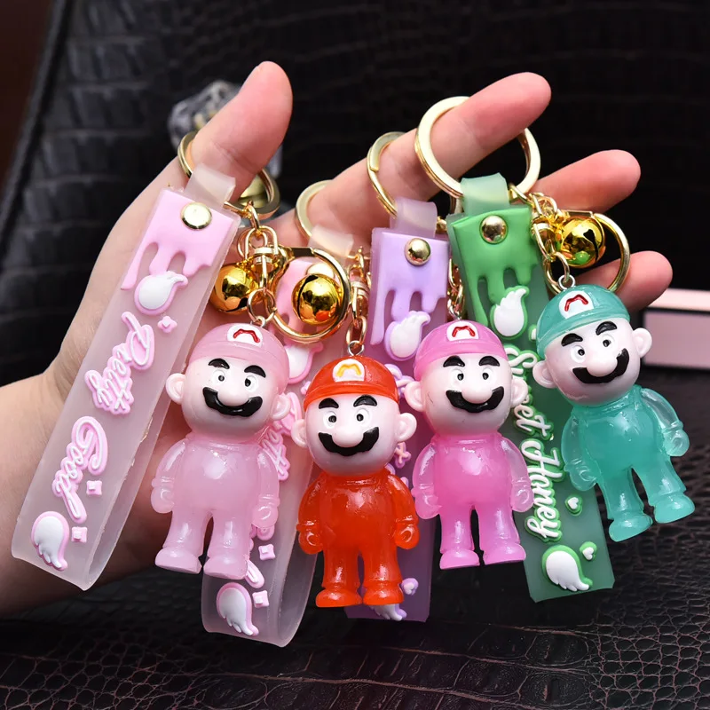 New light-emitting Mario bag keychain cartoon resin doll key chain car schoolbag pendant small gift
New light-emitting Mario bag keychain cartoon resin doll key chain car schoolbag pendant small gift