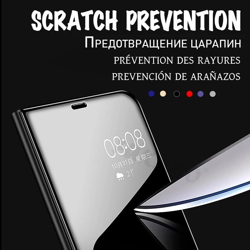 Зеркальный смарт-чехол с откидной крышкой для Motorola G8 Plus G7 G6 One Power P30 Note E5 Кожаные