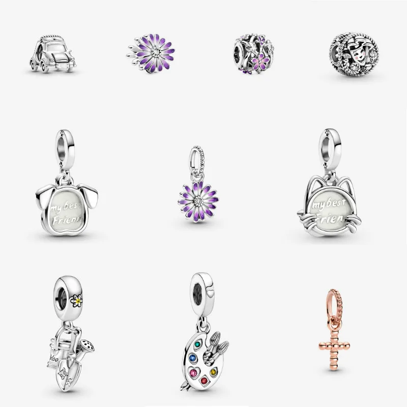 925 Sterling Silver Beads Openwork Purple Daisy My Pet Dog Cat Electric Car Watering Can & Trowel Beaded Cross Dangle Charm 
925 Sterling Silver Beads Openwork Purple Daisy My Pet Dog Cat Electric Car Watering Can & Trowel Beaded Cross Dangle Charm