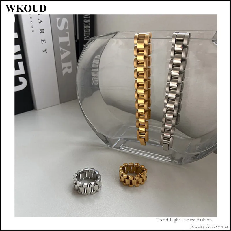 French High-end Exaggerated Hip-hop K Gold Personal Strap Combination Texture Titanium Steel Bracelet Jewelry for Women Men 2021
French High-end Exaggerated Hip-hop K Gold Personal Strap Combination Texture Titanium Steel Bracelet Jewelry for Women Men 2021