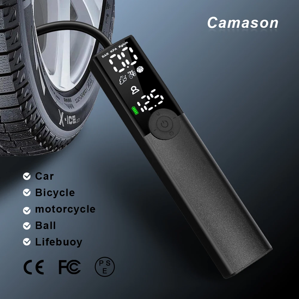 Camason Smart air pump Portable Car automatic compressor tire inflator for Motorcycle Bicycle basketball Inflatable
Camason Smart air pump Portable Car automatic compressor tire inflator for Motorcycle Bicycle basketball Inflatable