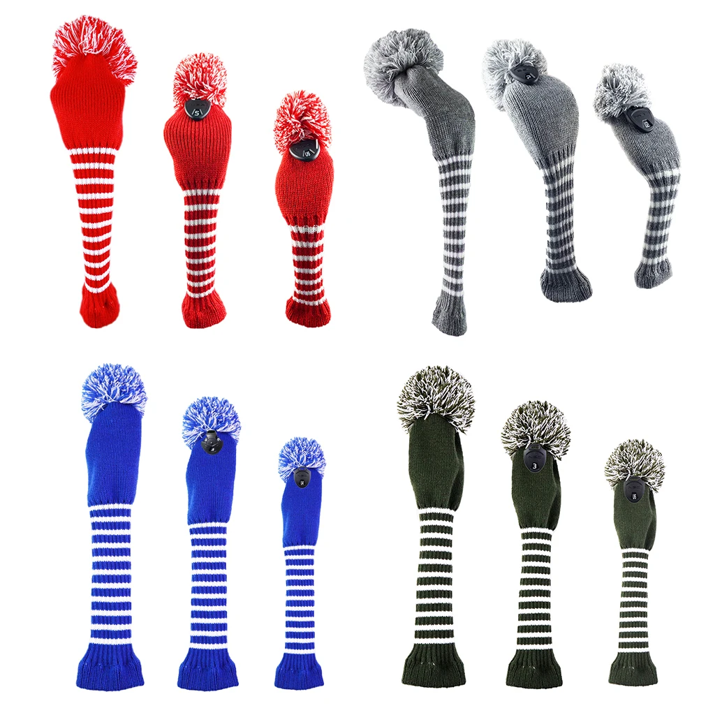 3pcs/Set Knitted Golf Headcover Driver Headcover Set Universal Wood Head Covers with Number Tags #1 #3 #UT
3pcs/Set Knitted Golf Headcover Driver Headcover Set Universal Wood Head Covers with Number Tags #1 #3 #UT