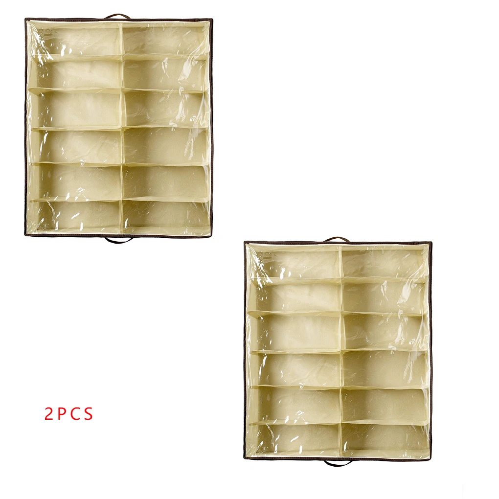 2PCS Nonwoven Transparent Creative Shoes Cabinet Dust-Proof 12 Grids Shoes Storage Bag Shoes Organizer Holder Box Under Bed Bag
2PCS Nonwoven Transparent Creative Shoes Cabinet Dust-Proof 12 Grids Shoes Storage Bag Shoes Organizer Holder Box Under Bed Bag