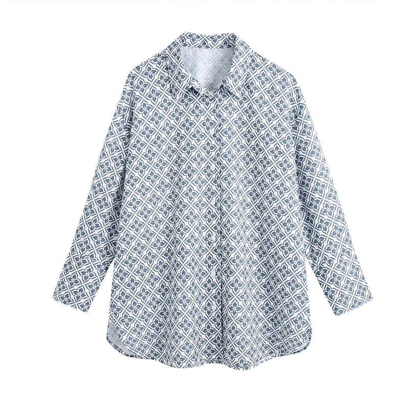 ZA long linen Print button-up shirt women cuffed long sleeves summer Blouse woman Fashion Asymmetric side vents Hem Vintage Top
ZA long linen Print button-up shirt women cuffed long sleeves summer Blouse woman Fashion Asymmetric side vents Hem Vintage Top