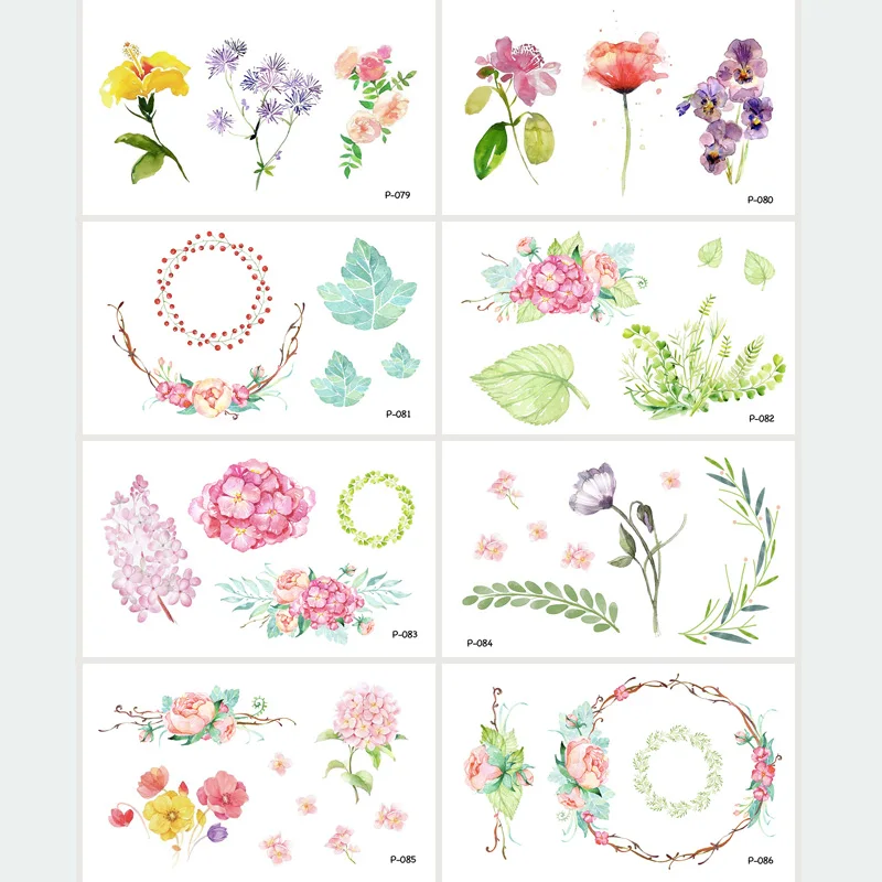 Wyuen 8 PCS/lot New Design Flower Series Fake Tattoo Leaf Temporary Arm Tatoo Stickers for Women Body Art Plant Tattoos JY-012 
Wyuen 8 PCS/lot New Design Flower Series Fake Tattoo Leaf Temporary Arm Tatoo Stickers for Women Body Art Plant Tattoos JY-012