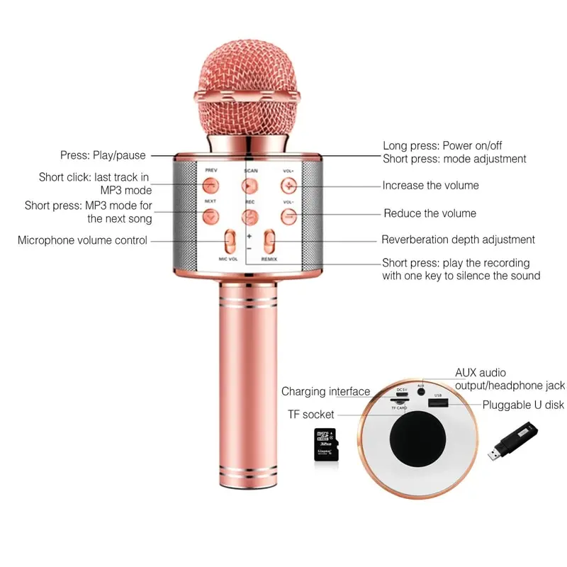 Ws858 Wireless Bluetooth Microphone Mobile Karaoke Capacitive Microphone Mobile Live Sound Card Usb Computer Microphone Metal
Ws858 Wireless Bluetooth Microphone Mobile Karaoke Capacitive Microphone Mobile Live Sound Card Usb Computer Microphone Metal