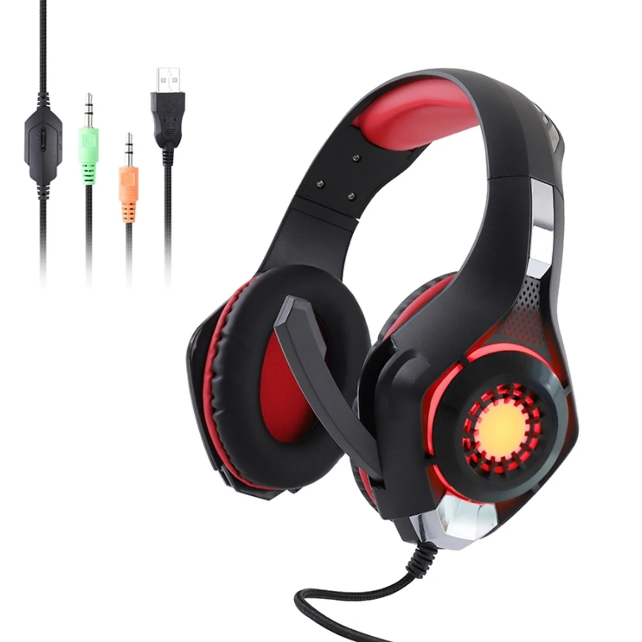 LED USB GM1 3.5mm Wired Gaming Headphones Auriculares Bass Enhanced Gaming Headset Over-Ear with Microphone for PS4 Xbox
LED USB GM1 3.5mm Wired Gaming Headphones Auriculares Bass Enhanced Gaming Headset Over-Ear with Microphone for PS4 Xbox