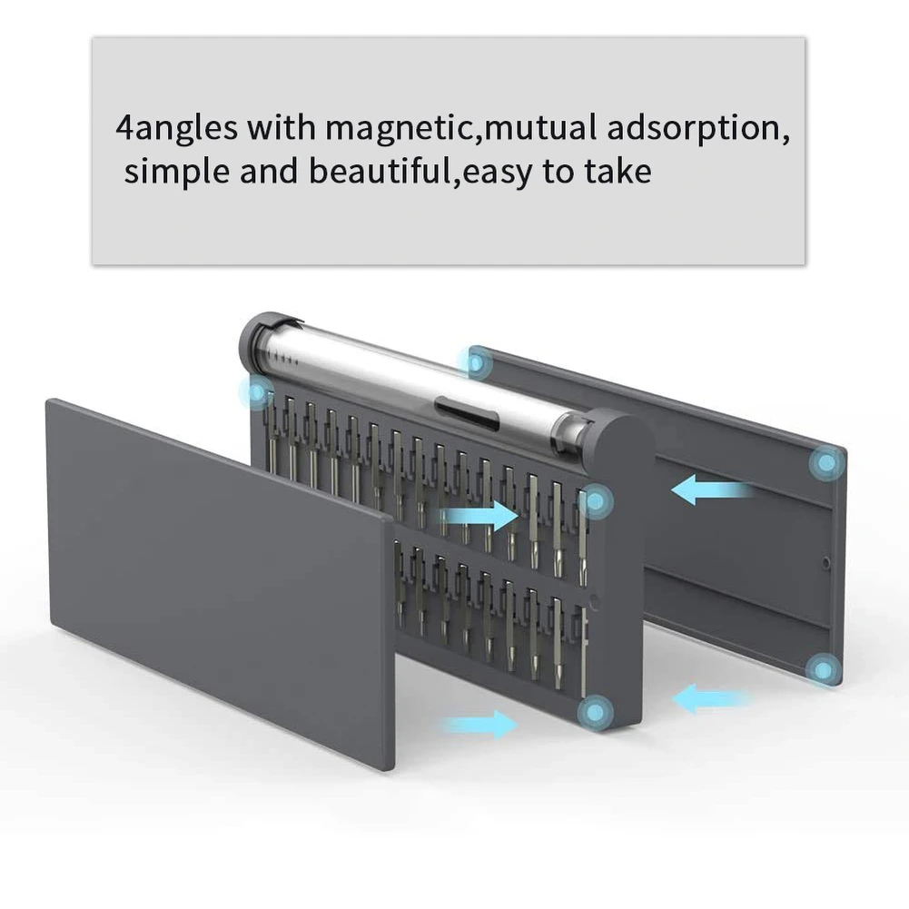 57 in 1 Electric Screwdriver Rechargeable Cordless Power Driver Bits Security Electric Screwdriver Home Improvement Tools Kit
57 in 1 Electric Screwdriver Rechargeable Cordless Power Driver Bits Security Electric Screwdriver Home Improvement Tools Kit