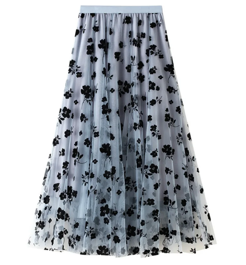 Summer long tulle skirts womens high waist a line flocking printed floral vintage bohemia mesh women party loose irregular skirt
Summer long tulle skirts womens high waist a line flocking printed floral vintage bohemia mesh women party loose irregular skirt