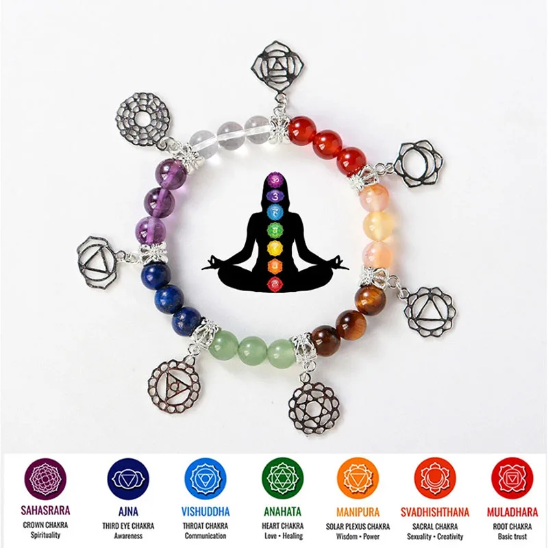 7 Chakra Bracelet for Women Men Natural Crystal Stone Yoga Energy Charms Pendants Meditation Healing Beads Bracelets New Jewelry
7 Chakra Bracelet for Women Men Natural Crystal Stone Yoga Energy Charms Pendants Meditation Healing Beads Bracelets New Jewelry