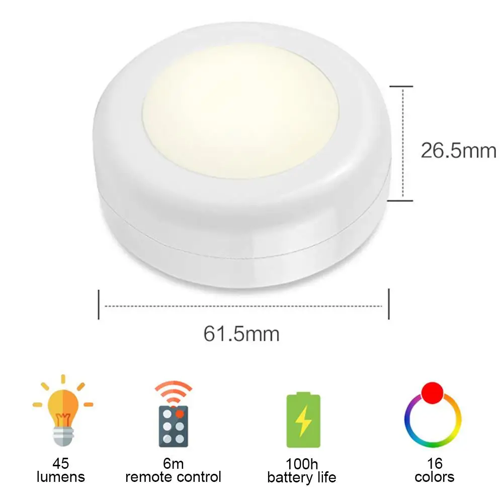 Cabinet Light White Wall Lamp Camping Remote Control Energy Saving Closet Night Light LED Night Lights 16 Colors Emergency
Cabinet Light White Wall Lamp Camping Remote Control Energy Saving Closet Night Light LED Night Lights 16 Colors Emergency