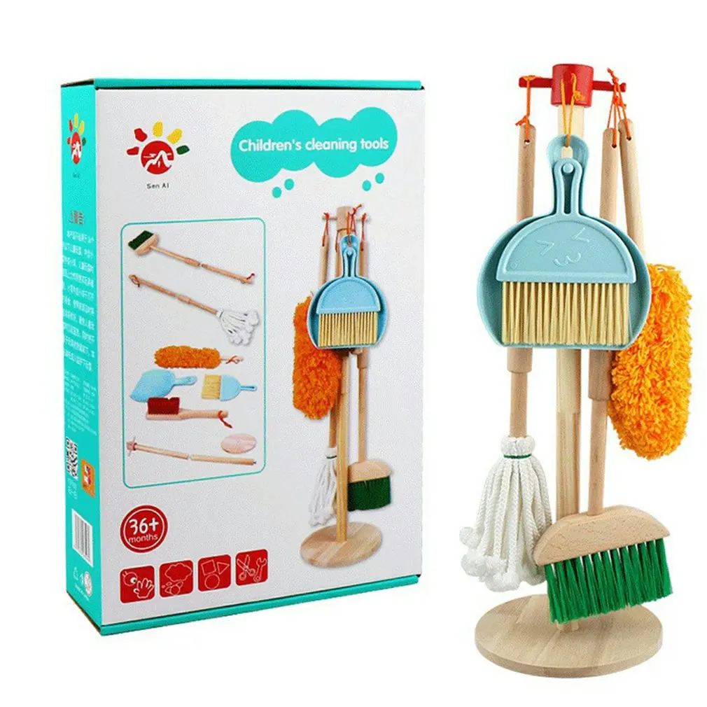 Children Pretend Play Wooden Broom Mop Cleaning Tool Toys Brain-Training Toy for Kids Educational Learning Toys
Children Pretend Play Wooden Broom Mop Cleaning Tool Toys Brain-Training Toy for Kids Educational Learning Toys
