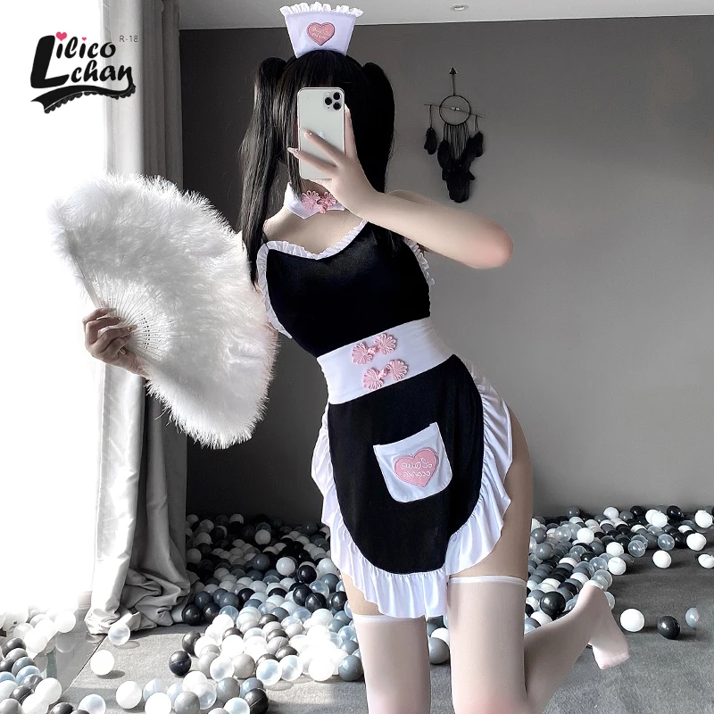 Backless Kawaii Women Sexy Maid Dress Outfit Sweet Cute Bow Fungus Lace Bandage Cosplay Patchwork Tempatation Lovely Lingerie
Backless Kawaii Women Sexy Maid Dress Outfit Sweet Cute Bow Fungus Lace Bandage Cosplay Patchwork Tempatation Lovely Lingerie