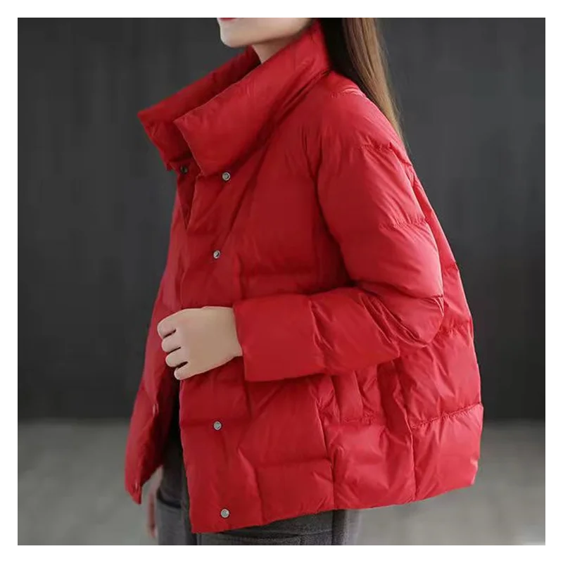 

Женская Стеганая куртка с воротником, свободное короткое пальто с хлопковой подкладкой в Корейском стиле, одежда для зимы