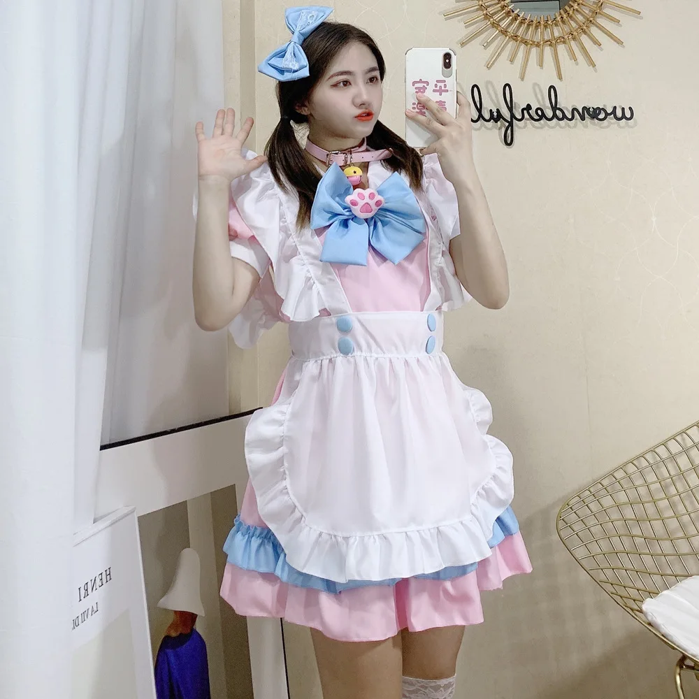 Women Dress Anime Cosplay Maid Pink Blue Cute Loli Lolita Dress Suit Ladies Kawaii Two-Dimensional Costume Plus Size 4XL
Women Dress Anime Cosplay Maid Pink Blue Cute Loli Lolita Dress Suit Ladies Kawaii Two-Dimensional Costume Plus Size 4XL
