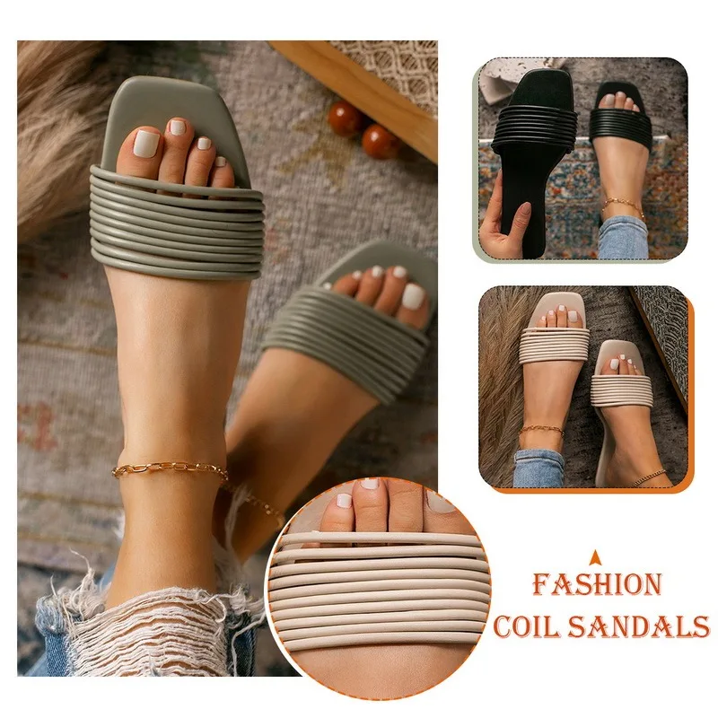 2021 Women Summer Slippers Outdoor Ladies Flat Sandals Comfortable Beach Slides Fashion Square Toe Female Open Toe Slipeprs
2021 Women Summer Slippers Outdoor Ladies Flat Sandals Comfortable Beach Slides Fashion Square Toe Female Open Toe Slipeprs