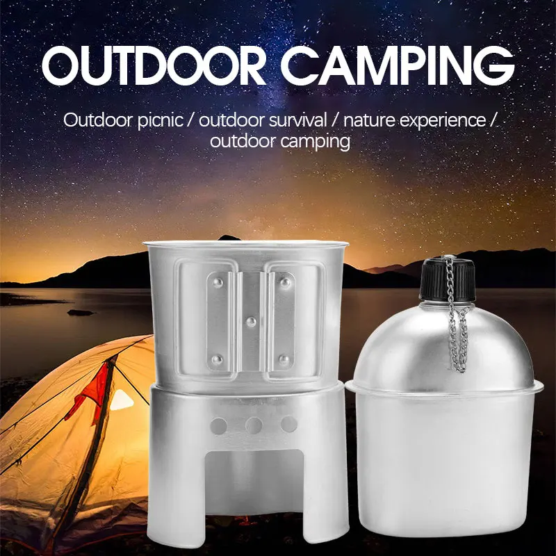 4in1 HeavyCover Army WaterBottle Aluminum Cooking Cup US 0.9L Military Canteen Camping Hiking Survival Kettle Outdoor Tableware
4in1 HeavyCover Army WaterBottle Aluminum Cooking Cup US 0.9L Military Canteen Camping Hiking Survival Kettle Outdoor Tableware
