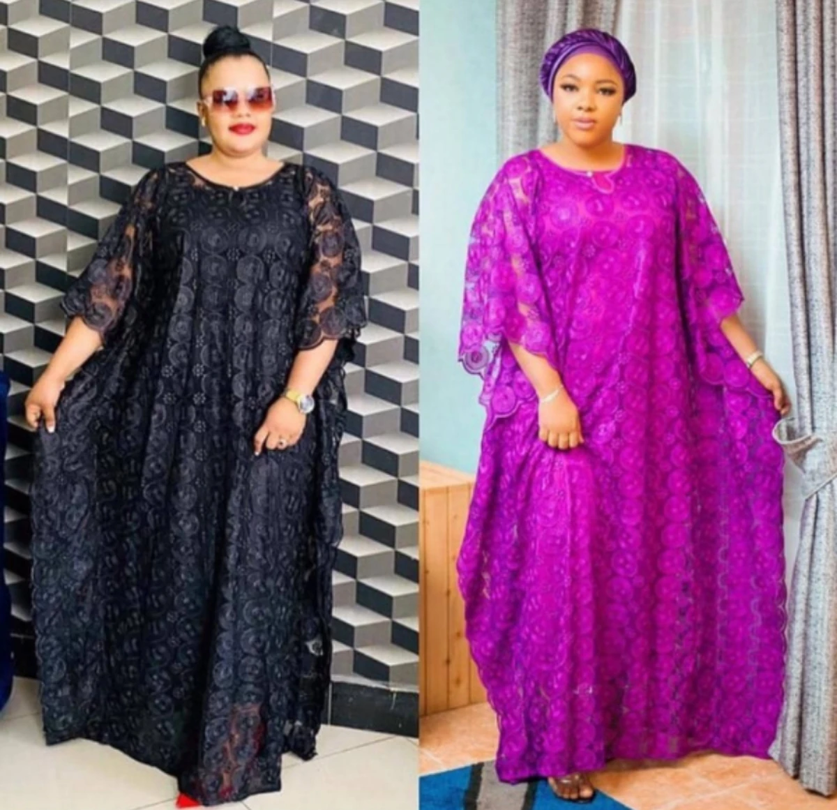 New Style Classic African Women's Dashiki Fashion Abaya Stylish Net Lace Gauze Bat Sleeve Loose Long Dress + Inside Free Size
New Style Classic African Women's Dashiki Fashion Abaya Stylish Net Lace Gauze Bat Sleeve Loose Long Dress + Inside Free Size