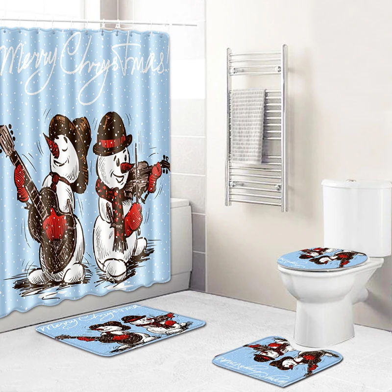 Bathroom Products Christmas Celebration Clean Protector WC Warm Toilet Covers Bath Mat Shower Curtain Toilet Seet Four-PieceSets
Bathroom Products Christmas Celebration Clean Protector WC Warm Toilet Covers Bath Mat Shower Curtain Toilet Seet Four-PieceSets
