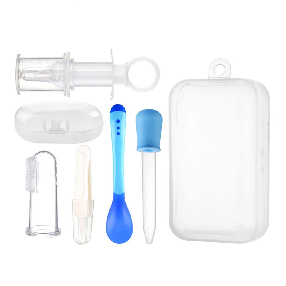 5Pcs Baby Care Kit 10ml Liquid Medicine Dispenser Syringe 5ml Dropper Heat Sensitive Spoon Finger Toothbrush with Carrying Case
5Pcs Baby Care Kit 10ml Liquid Medicine Dispenser Syringe 5ml Dropper Heat Sensitive Spoon Finger Toothbrush with Carrying Case