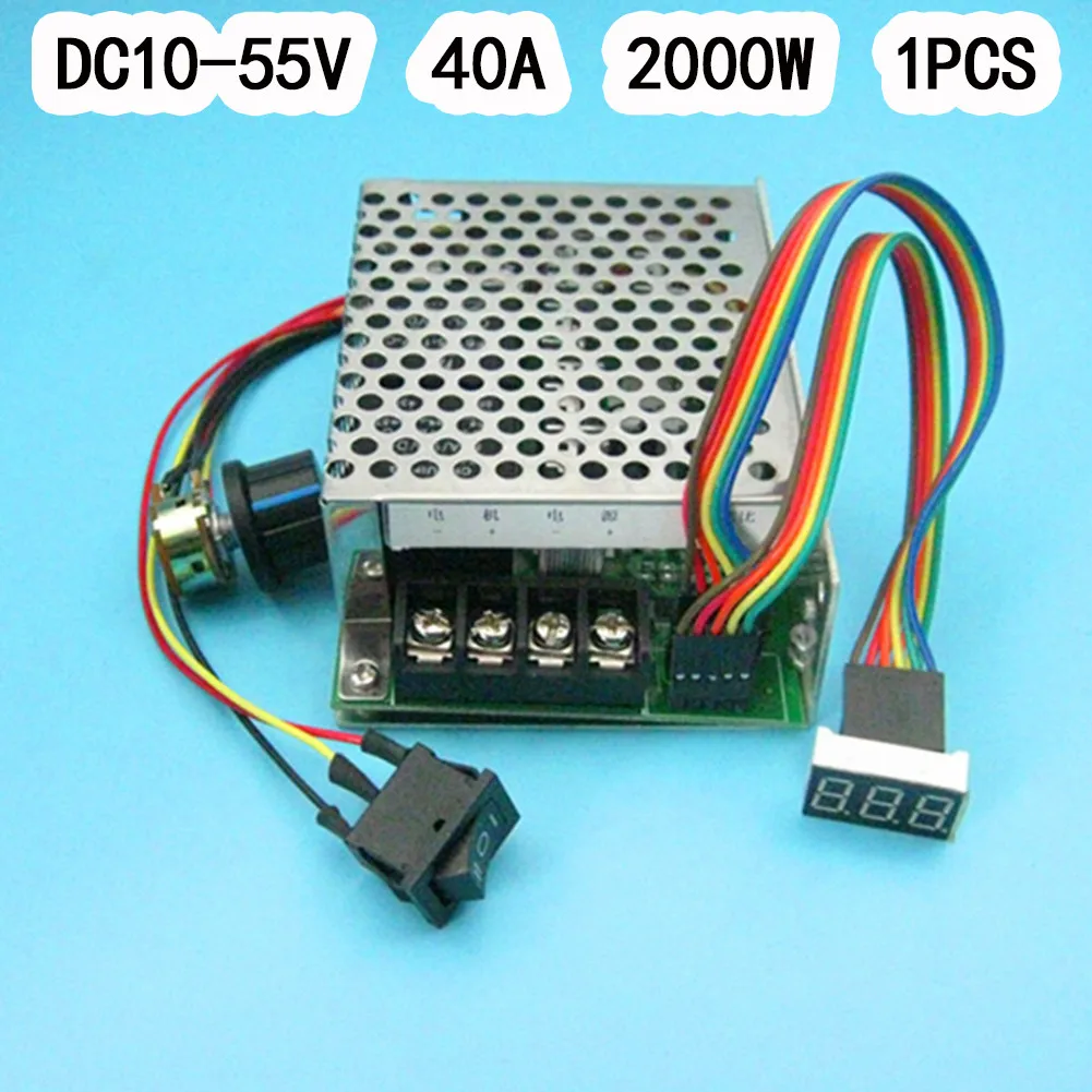 DC10-55V 60A 2000W PWM Motor Speed Controller 2000W MAX CWCCW Reversible Potentiometer On/Off/On Switch High Quality
DC10-55V 60A 2000W PWM Motor Speed Controller 2000W MAX CWCCW Reversible Potentiometer On/Off/On Switch High Quality