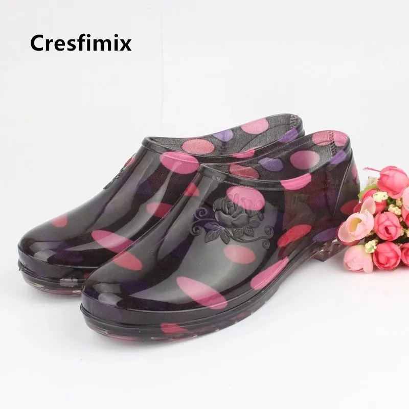 Cresfimix/женские милые Короткие Водонепроницаемые туфли на плоской подошве с