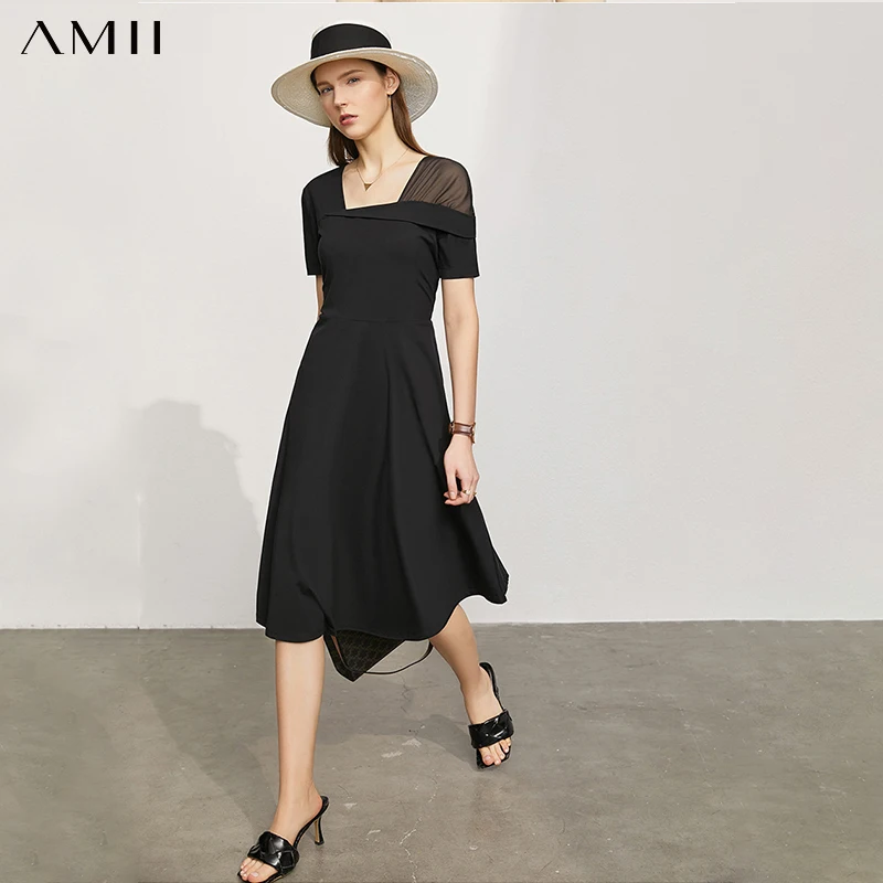 Amii Minimalism Summer Temperament Women's Dress Causal Solid Square Collar Slim Fit Women's Summer Dress Beach Dress 12130146
Amii Minimalism Summer Temperament Women's Dress Causal Solid Square Collar Slim Fit Women's Summer Dress Beach Dress 12130146