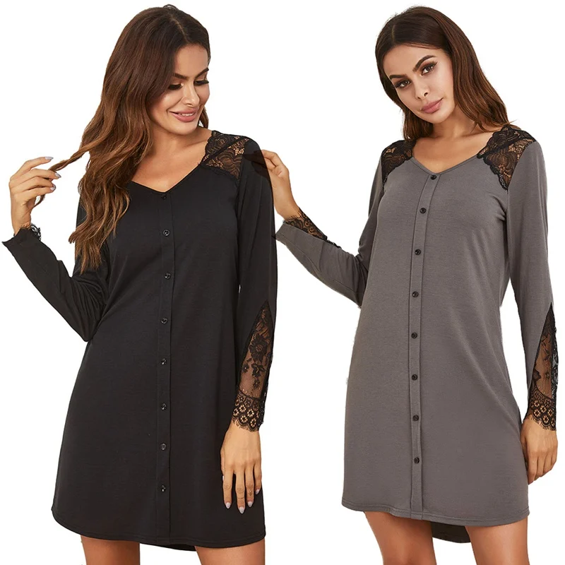 Women's Hotouch Nightgown Night Shirt Dress Sexy Autumn Loose Sleepwear Long Sleeve Nightdress 2020
Women's Hotouch Nightgown Night Shirt Dress Sexy Autumn Loose Sleepwear Long Sleeve Nightdress 2020
