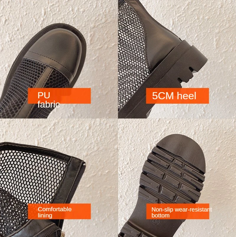 Korean Style Summer Women Mesh Boots Breathable Fashion Women Ankle Boots Zipper Black Martin Boots Platform Female botas mujer
Korean Style Summer Women Mesh Boots Breathable Fashion Women Ankle Boots Zipper Black Martin Boots Platform Female botas mujer