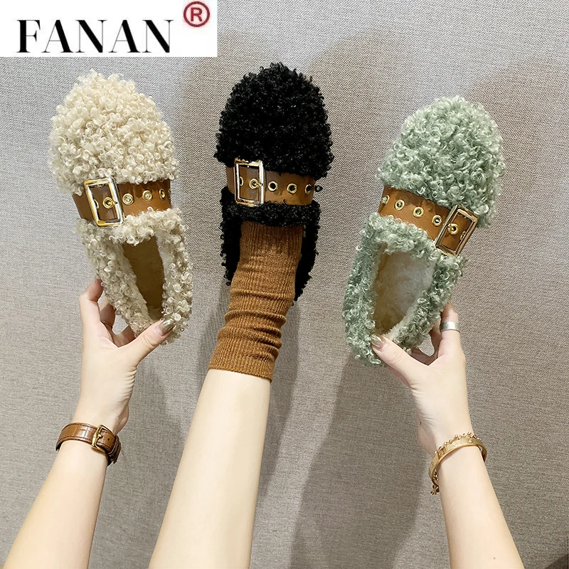 Wool Flats Warm Women Shoes New Winter Autumn Shoes Concise Round Toe Buckle Strap Casual Beige Square Heel Female Shoes
Wool Flats Warm Women Shoes New Winter Autumn Shoes Concise Round Toe Buckle Strap Casual Beige Square Heel Female Shoes