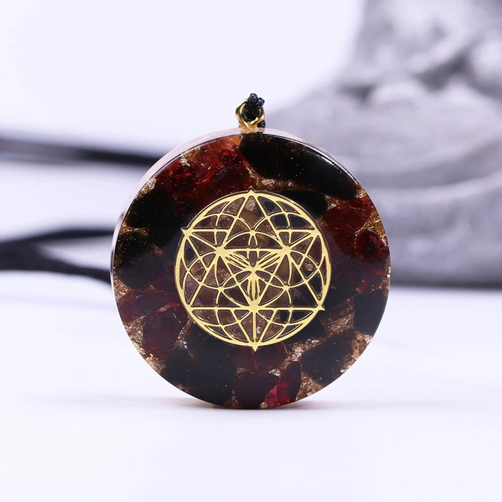 Seed Of Life Orgonite Necklace Healing Crystals Sacred Geometry Jewelry Orgone Pendant With Garnet Obsidian Yoga Meditation
Seed Of Life Orgonite Necklace Healing Crystals Sacred Geometry Jewelry Orgone Pendant With Garnet Obsidian Yoga Meditation