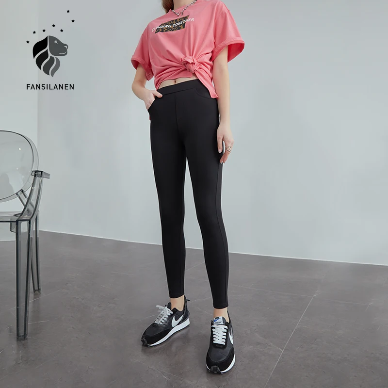 FANSILANEN Black High Stretch Leggings Women's Outer Wear Pants Summer Thin Shark Pants Skinny Pants Leggings Women Sexy
FANSILANEN Black High Stretch Leggings Women's Outer Wear Pants Summer Thin Shark Pants Skinny Pants Leggings Women Sexy