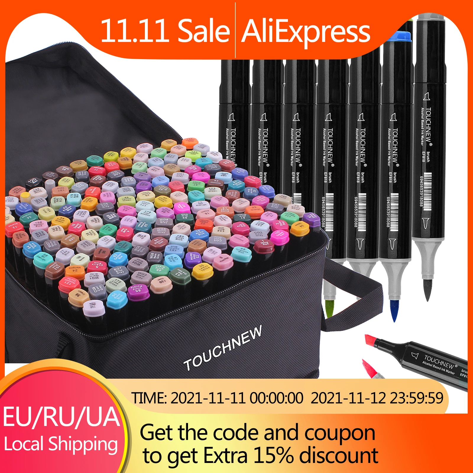 TOUCHNEW 12/30/40/60/80/168 Markers Set Soft Brush Markers Alcohol Based Markers Manga Drawing Animation Art Supplies
TOUCHNEW 12/30/40/60/80/168 Markers Set Soft Brush Markers Alcohol Based Markers Manga Drawing Animation Art Supplies