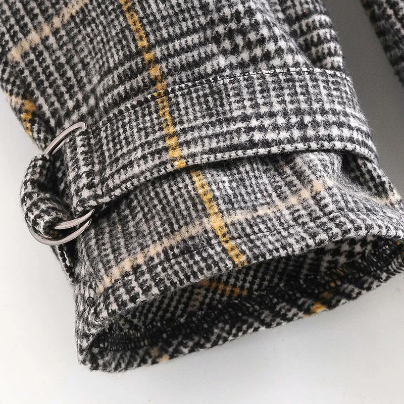 New Women Plaid Coat V Neck Thicken Warm Woolen Cloak For Winter Autumn Knee Length Loose Elegant Sashes Outwear Plus Size
New Women Plaid Coat V Neck Thicken Warm Woolen Cloak For Winter Autumn Knee Length Loose Elegant Sashes Outwear Plus Size