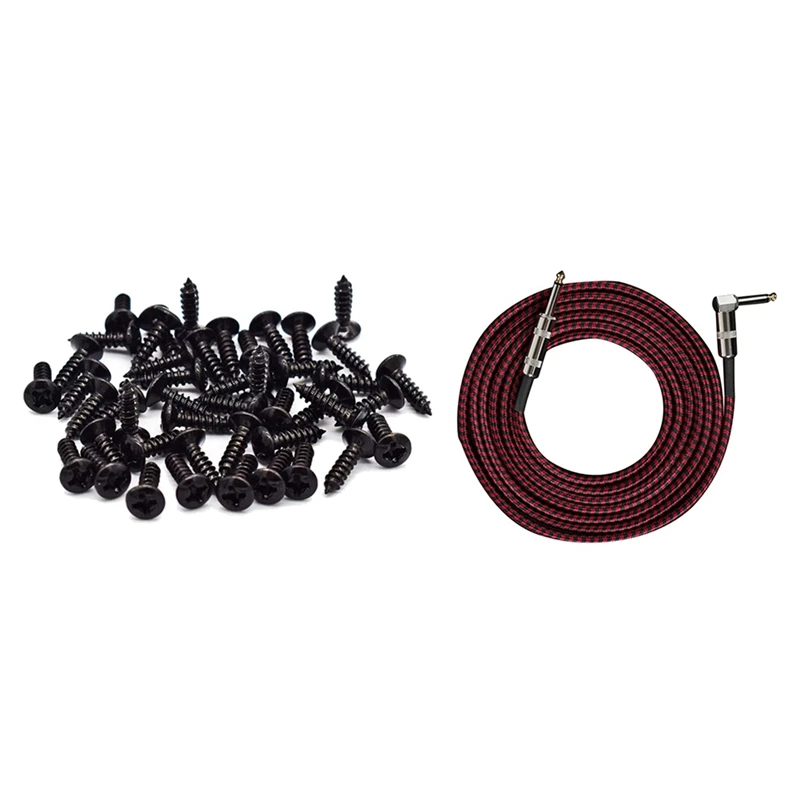 100 Pcs Guitar & Bass Pickguard Screws For Strat & Tele,Black & 1X Guitar Audio Cable Connecting Line
100 Pcs Guitar & Bass Pickguard Screws For Strat & Tele,Black & 1X Guitar Audio Cable Connecting Line