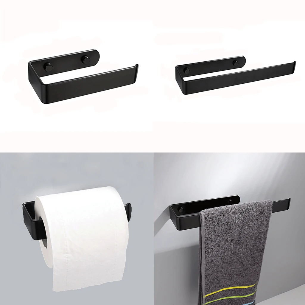 Black Toilet Roll Paper Holder Tissue Hand Towel Hanging Rack for Kitchen Bathroom Organizer Shelves Screw Mounted/Self-Adhesive
Black Toilet Roll Paper Holder Tissue Hand Towel Hanging Rack for Kitchen Bathroom Organizer Shelves Screw Mounted/Self-Adhesive