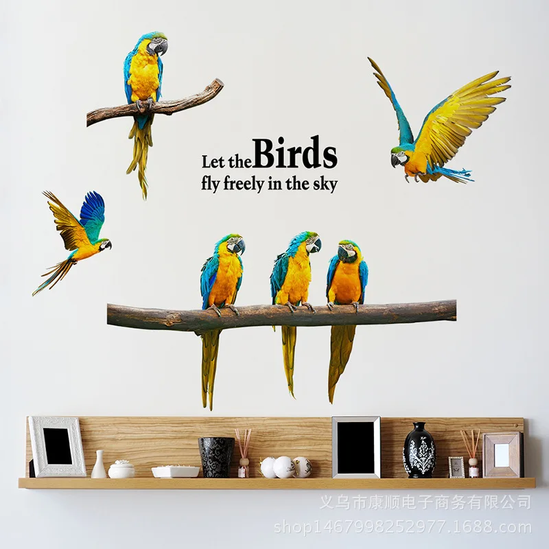 Colorful Parrot Flying Bird Wall Stickers for Living Room Bedroom Children's Room TV Background Decorative Sticker Home Decor
Colorful Parrot Flying Bird Wall Stickers for Living Room Bedroom Children's Room TV Background Decorative Sticker Home Decor
