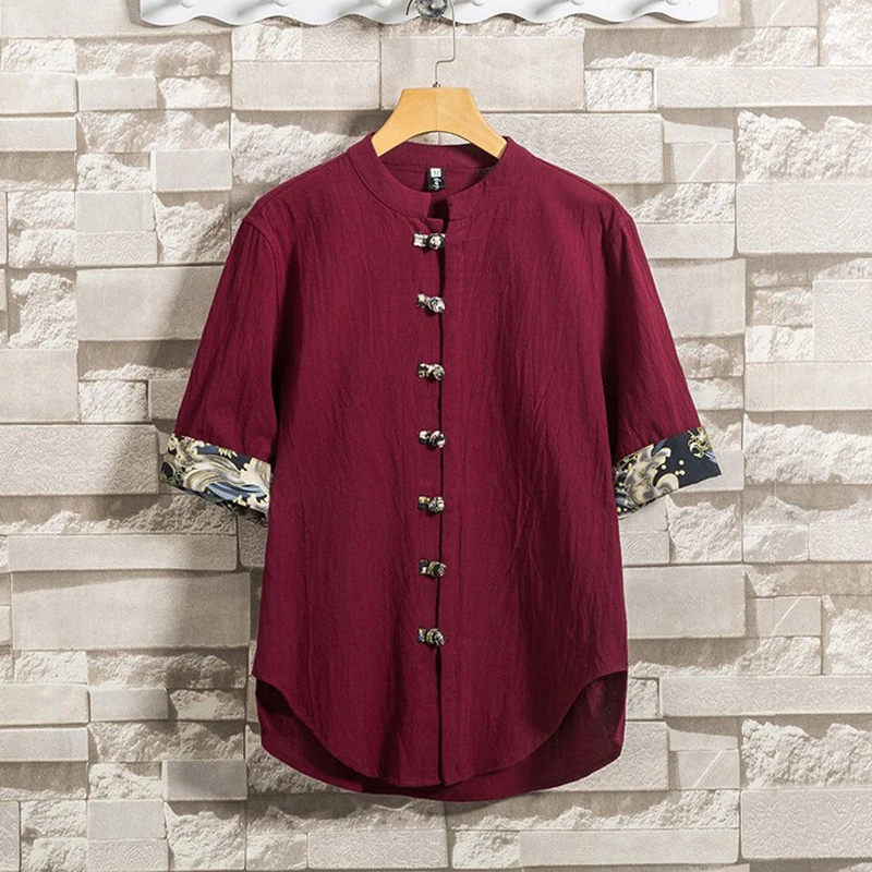 Chinese Traditional Tang Suit Men Clothes Short Sleeve Retro Hanfu Man Linen Casual Summer Streetwear Patchwork Solid Color
Chinese Traditional Tang Suit Men Clothes Short Sleeve Retro Hanfu Man Linen Casual Summer Streetwear Patchwork Solid Color