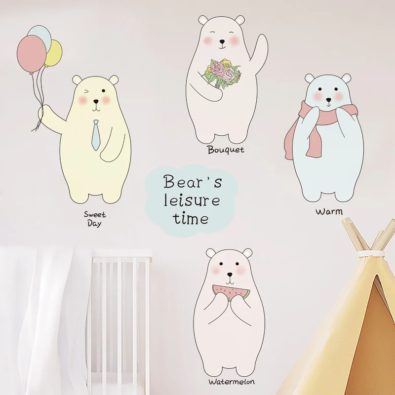 Cartoon Animals Bear Wall Stickers for Kids Room Decor Nursery Art Wall Decals Self-adhesive Mural Living Room Wall Decoration
Cartoon Animals Bear Wall Stickers for Kids Room Decor Nursery Art Wall Decals Self-adhesive Mural Living Room Wall Decoration
