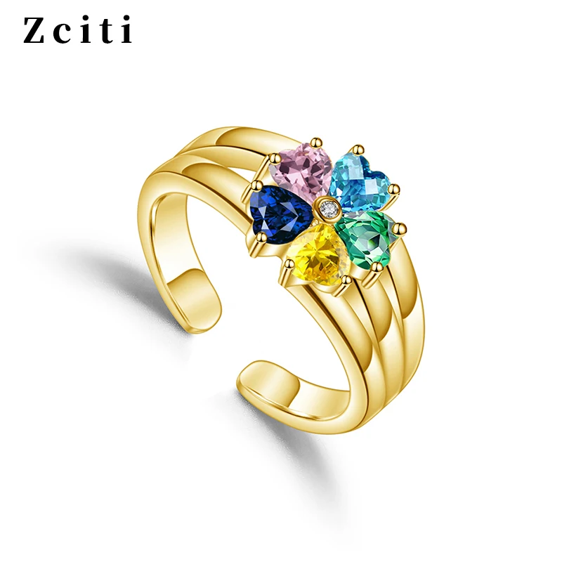 Adjustable Custom Five Birthstone Ring For Women Brass Luxury Love Heart Cubic Zirconia Rings Personalized Customized Jewelry
Adjustable Custom Five Birthstone Ring For Women Brass Luxury Love Heart Cubic Zirconia Rings Personalized Customized Jewelry