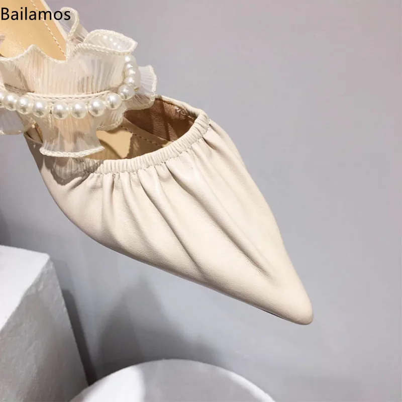 Bailamos 2021Spring And Summer Woman Slippers Heels Pointed Toe Pantofle Med Square heel Low Lace String Bead High New Block Co
Bailamos 2021Spring And Summer Woman Slippers Heels Pointed Toe Pantofle Med Square heel Low Lace String Bead High New Block Co