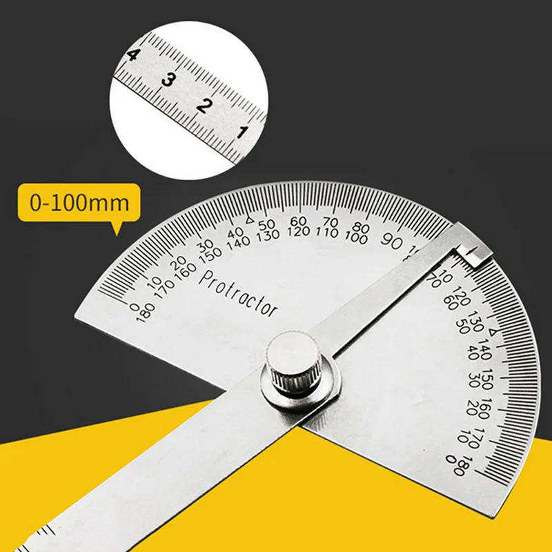 180 Degree Adjustable Protractor Multifunction Stainless Steel Durable Roundhead Craftsman Ruler Woodworking Measuring Tool 1pcs
180 Degree Adjustable Protractor Multifunction Stainless Steel Durable Roundhead Craftsman Ruler Woodworking Measuring Tool 1pcs