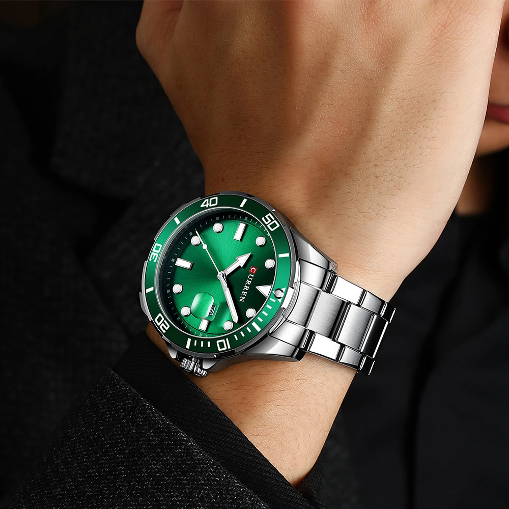 CURREN Fashion Business Mens Wristwatches Green Clock Male Quartz Stainless Steel Watches Reloj Hombre
CURREN Fashion Business Mens Wristwatches Green Clock Male Quartz Stainless Steel Watches Reloj Hombre
