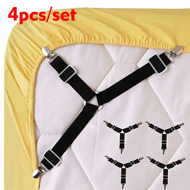 4pcs Adjustable Elastic Mattress Cover Corner Holder Clip Bed Sheet Fasteners Straps Grippers Suspender Cord Hook Loop Clasps
4pcs Adjustable Elastic Mattress Cover Corner Holder Clip Bed Sheet Fasteners Straps Grippers Suspender Cord Hook Loop Clasps