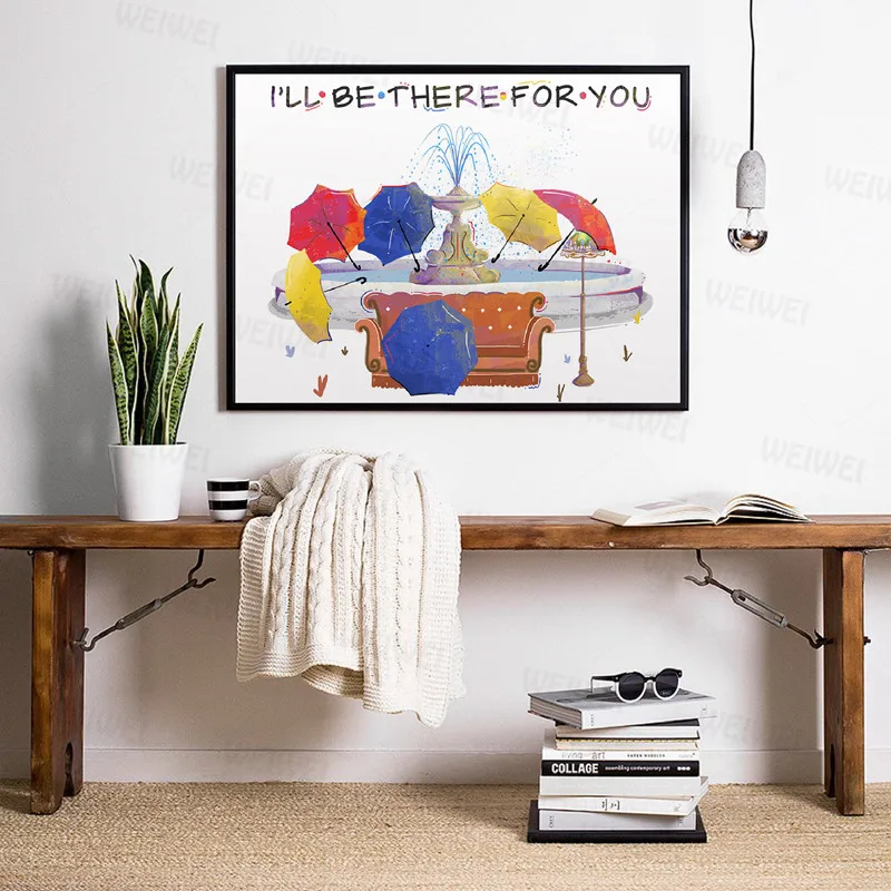 Friends Tv Show Poster Watercolor Art Canvas Painting , I'll Be There for You Friends Quotes Wall Picture Print Home Room Decor
Friends Tv Show Poster Watercolor Art Canvas Painting , I'll Be There for You Friends Quotes Wall Picture Print Home Room Decor