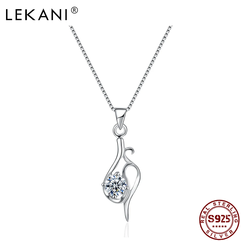 LEKANI Trendy Necklace For Women S925 Sterling Silver Inlay Zirconia Pendent Necklace Simple Hollow Modelling Fine Jewelry
LEKANI Trendy Necklace For Women S925 Sterling Silver Inlay Zirconia Pendent Necklace Simple Hollow Modelling Fine Jewelry