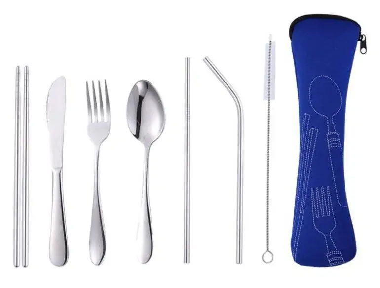 7Pcs/Set Stainless Steel Tableware Set Portable Spoon Fork Knife Lunch Set Travel Tableware Dinnerware with Bag Wholesale
7Pcs/Set Stainless Steel Tableware Set Portable Spoon Fork Knife Lunch Set Travel Tableware Dinnerware with Bag Wholesale