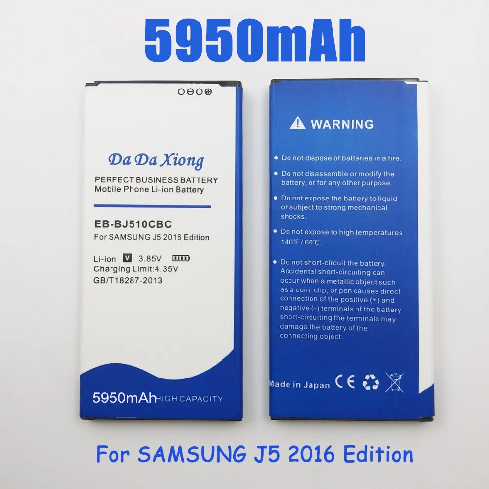 5950 мА/ч EB BJ510CBC литий ионный аккумулятор телефона для Samsung J5 2016 Edition j5109 j5108 J510 Замена